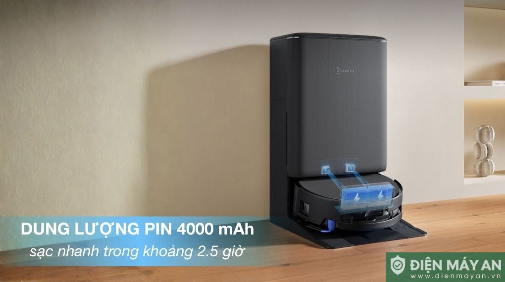 Robot hút bụi lau nhà Ecovacs Deebot T90 PRO OMNI - Đen/Trắng